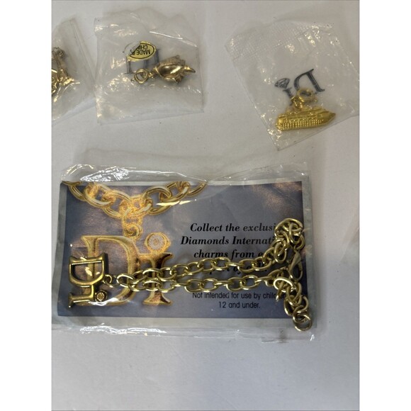 Vtg Di Diamonds International Charm Bracelet w/ Charms; Shell Ship Monkey Anchor - Picture 2 of 8